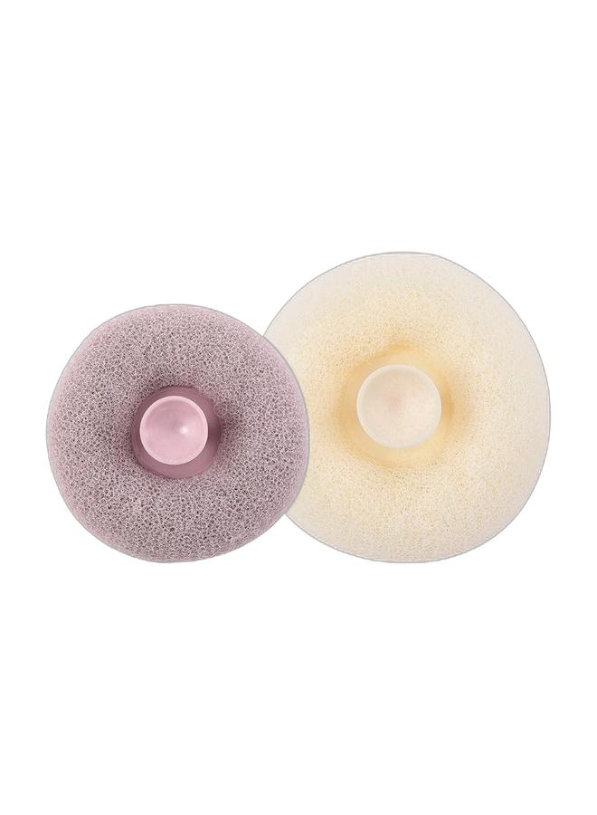 2 Pieces Bath flower donut bath ball suction cup firm and non-slippery hand stronger water absorption, spiral weaving upgraded polka dot 3-second foaming deep cleaning Gentle massage SPA bath-level bathing experience & Bath flower donut bath ball suction cup firm and non-slippery hand stronger water absorption, spiral weaving upgraded polka dot 3-second foaming deep cleaning Gentle massage SPA bath-level bathing experience Bundle - Image 1